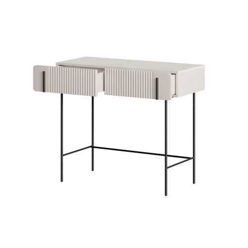 Toaletka Malmi 100 cm z szufladami - kaszmir / czarne nóżki